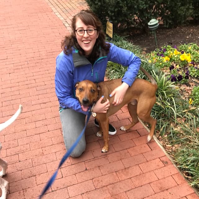 Harper with a cute dog