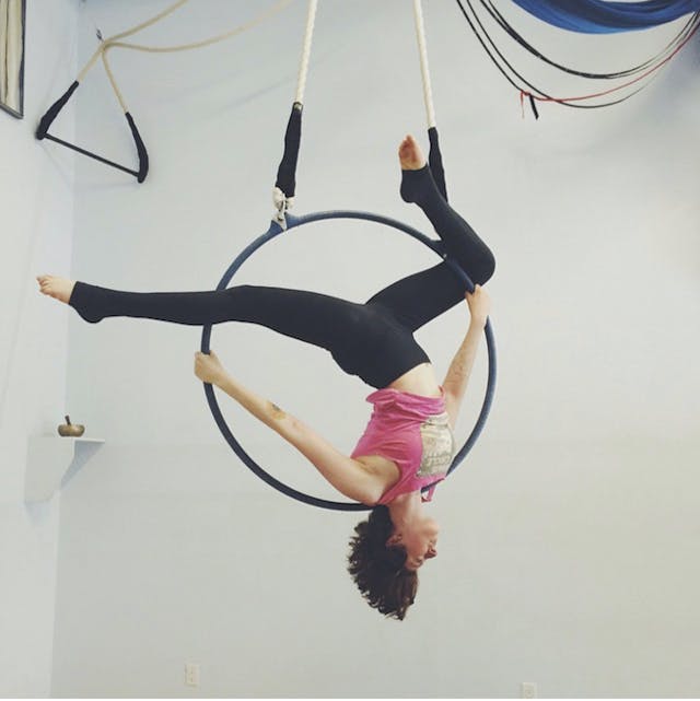 Harper on an aerial hoop